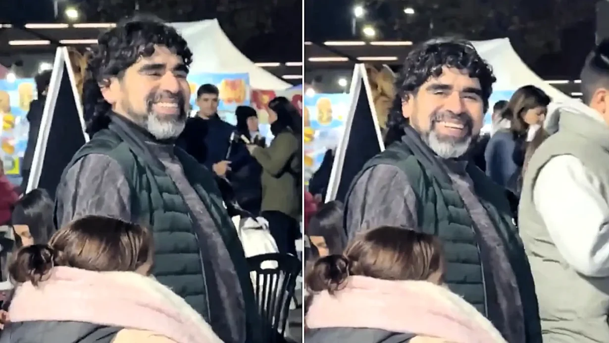 A Maradona lookalike filmed at a cumbia festival in Argentina sent the internet into meltdown after one fan screamed 'Diego isn't dead