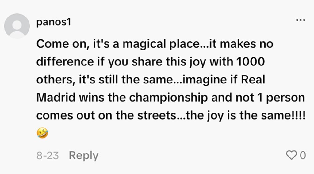 Social media comment on the post