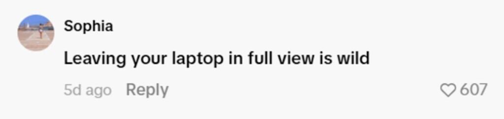 Social media comment on the post