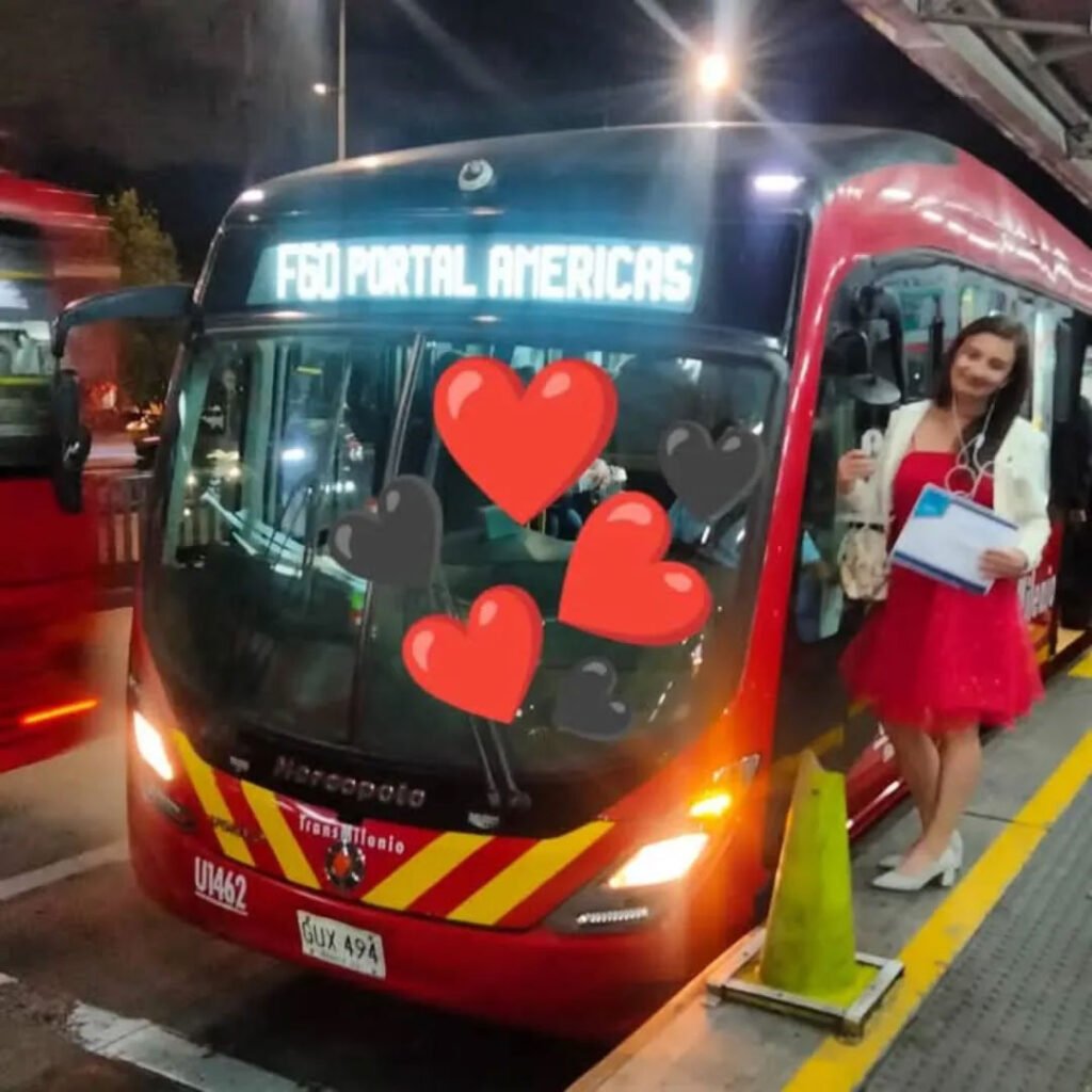 Yeline married Bogotá's Route 60 bus, took a cleaning job to stay near it and has a tattoo to prove it