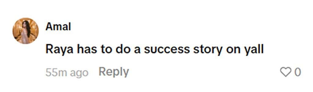 Social media comment on the post
