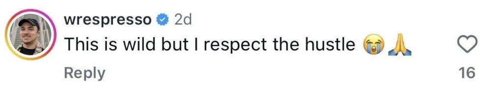 Social media comment on the post