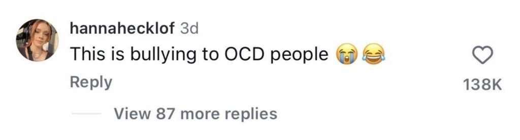 Social media comment on the post