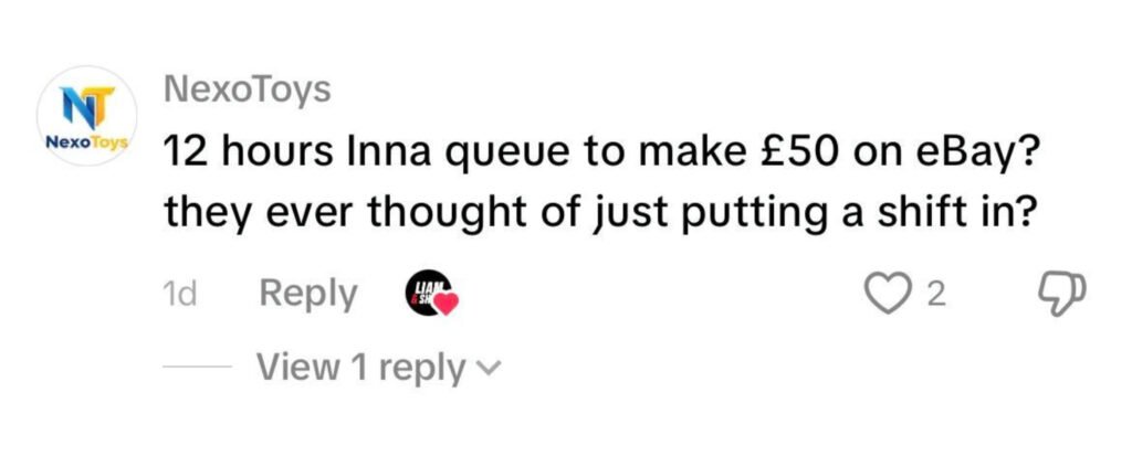 Social media comment on the post