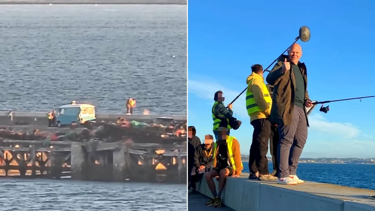 Tom Kerridge filmed fishing on Brixham’s pedestrian-only breakwater after a van drove onto it - locals were furious, and he reportedly didn’t catch a thing.
