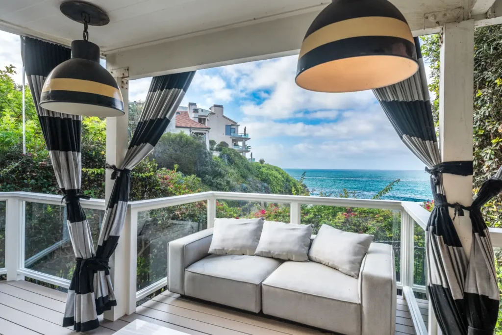 Diane Keaton’s final renovation, a black-and-white Laguna Beach home perched above Table Rock Beach, is on the market for $10.3m. See inside her ocean retreat.