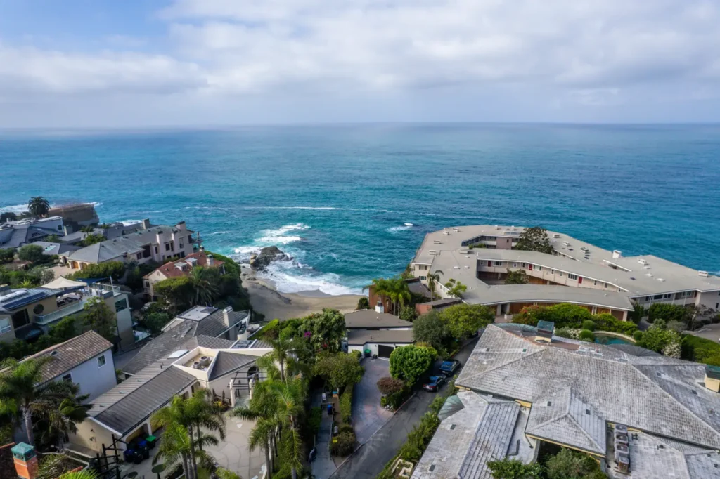 Diane Keaton’s final renovation, a black-and-white Laguna Beach home perched above Table Rock Beach, is on the market for $10.3m. See inside her ocean retreat.