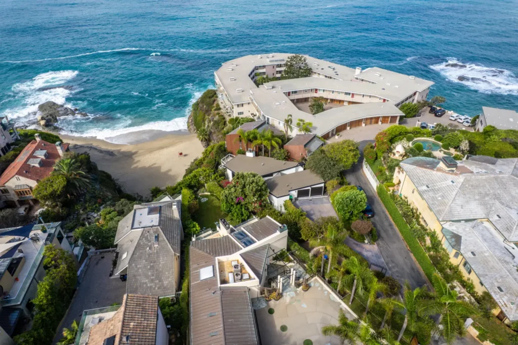 Diane Keaton’s final renovation, a black-and-white Laguna Beach home perched above Table Rock Beach, is on the market for $10.3m. See inside her ocean retreat.