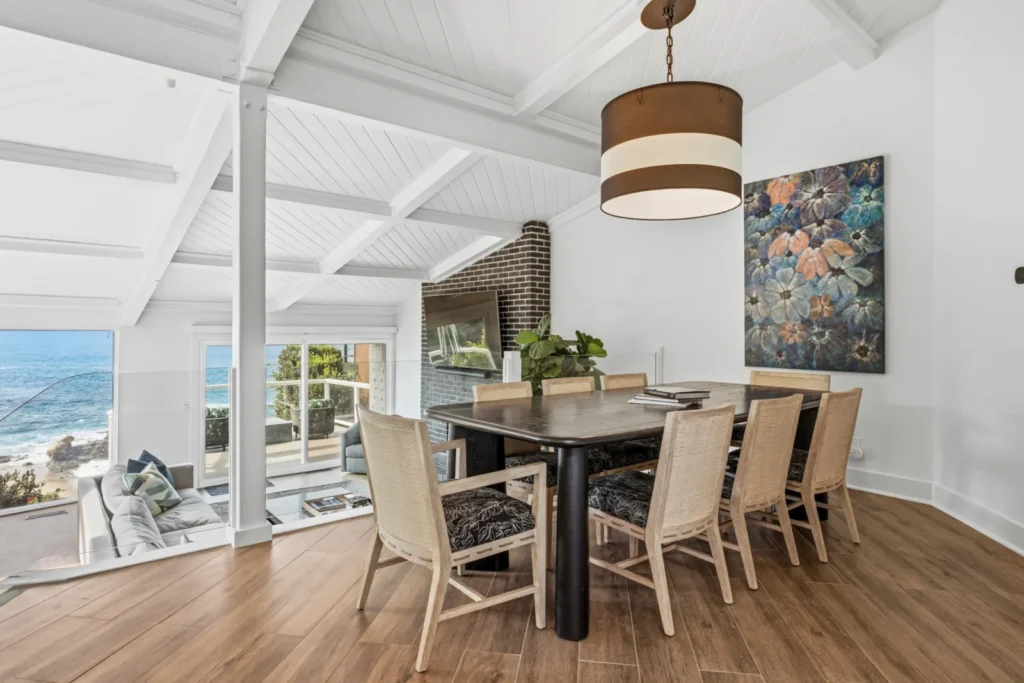 Diane Keaton’s final renovation, a black-and-white Laguna Beach home perched above Table Rock Beach, is on the market for $10.3m. See inside her ocean retreat.