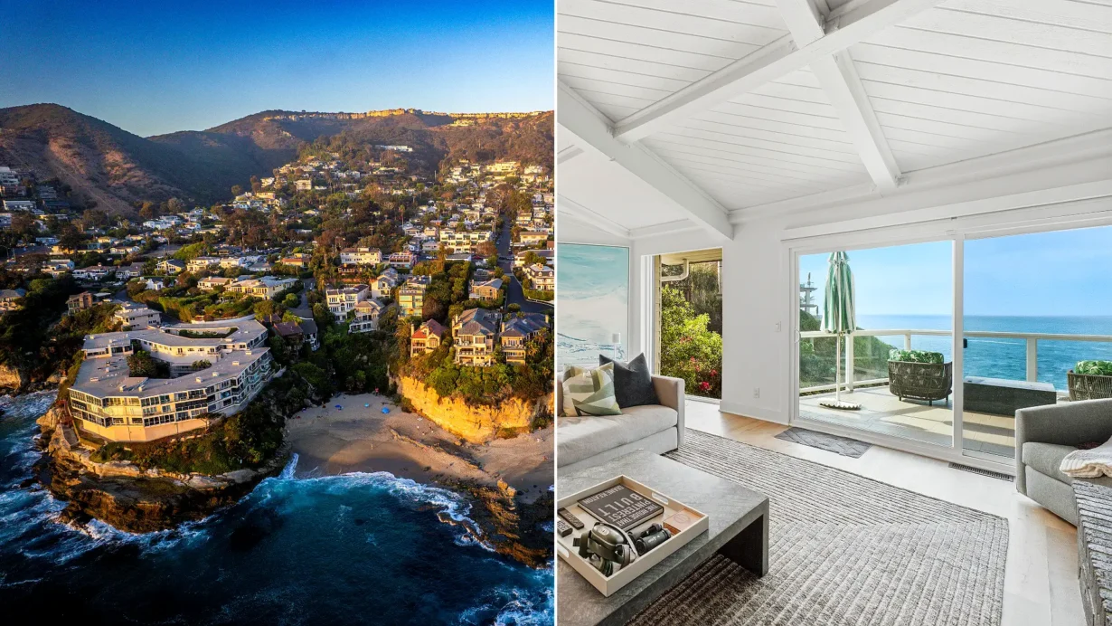 Diane Keaton’s final renovation, a black-and-white Laguna Beach home perched above Table Rock Beach, is on the market for $10.3m. See inside her ocean retreat.