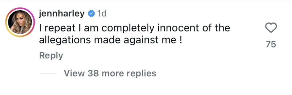 Jen Harley, ex of Jersey Shore star Ronnie Ortiz-Magro, spent two nights in a Florida jail after a battery arrest. She insists she is completely innocent.