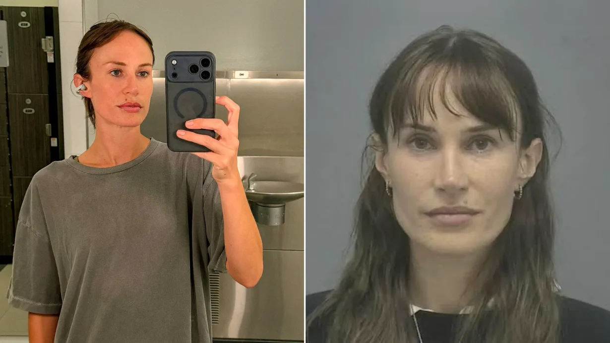 Netflix star Vannessa Papa in casual photo alongside mugshot following drunk driving arrest.
